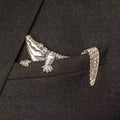 Alligator Metal Pocket Square — Silver