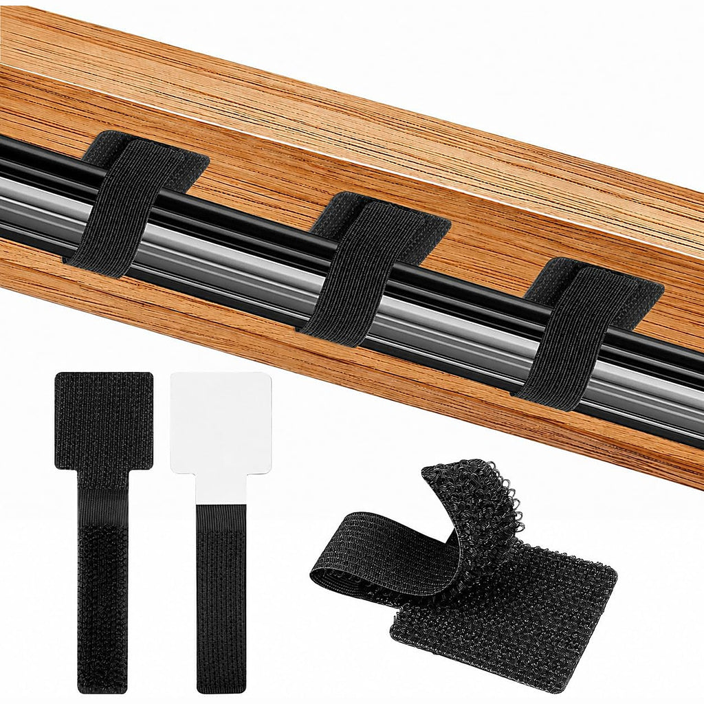 Self-Adhesive Cable Organizer Straps — 10 Pack — Black