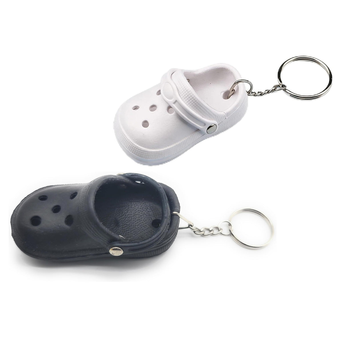 Mini Clog Keychain Pair — Black & White