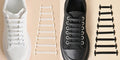No-Tie Silicone Shoelaces — 1 White Pair + 1 Black Pair — 01-white-and-black.jpg