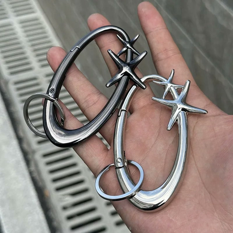 Y2K Star Carabiner Keychain — 4 Designs, Star & Wave — 02-both-in-hand.jpg
