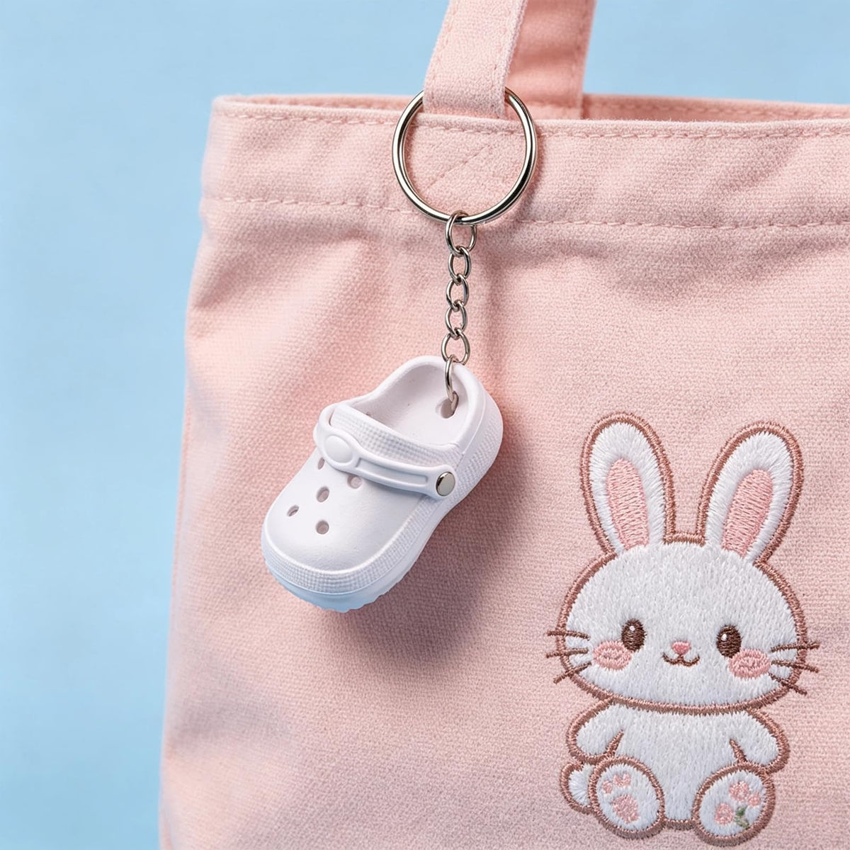 Mini Clog Keychain Pair — 04-white-on-tote-bag.jpg