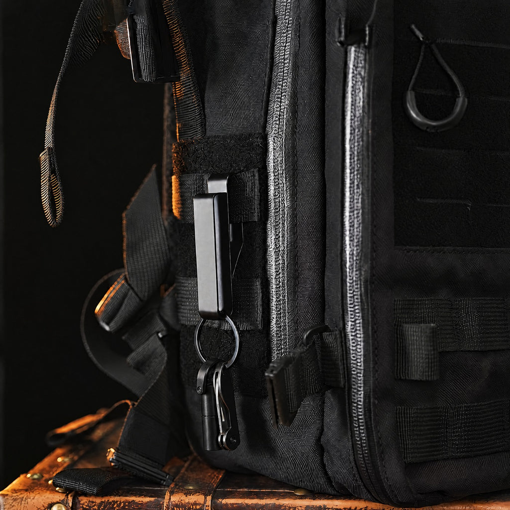 Steel Belt Key Holder Clip — 04_on_bag.jpg