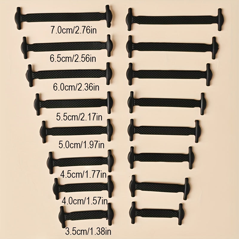 No-Tie Silicone Shoelaces — 1 White Pair + 1 Black Pair — 05-eight-lengths.jpg