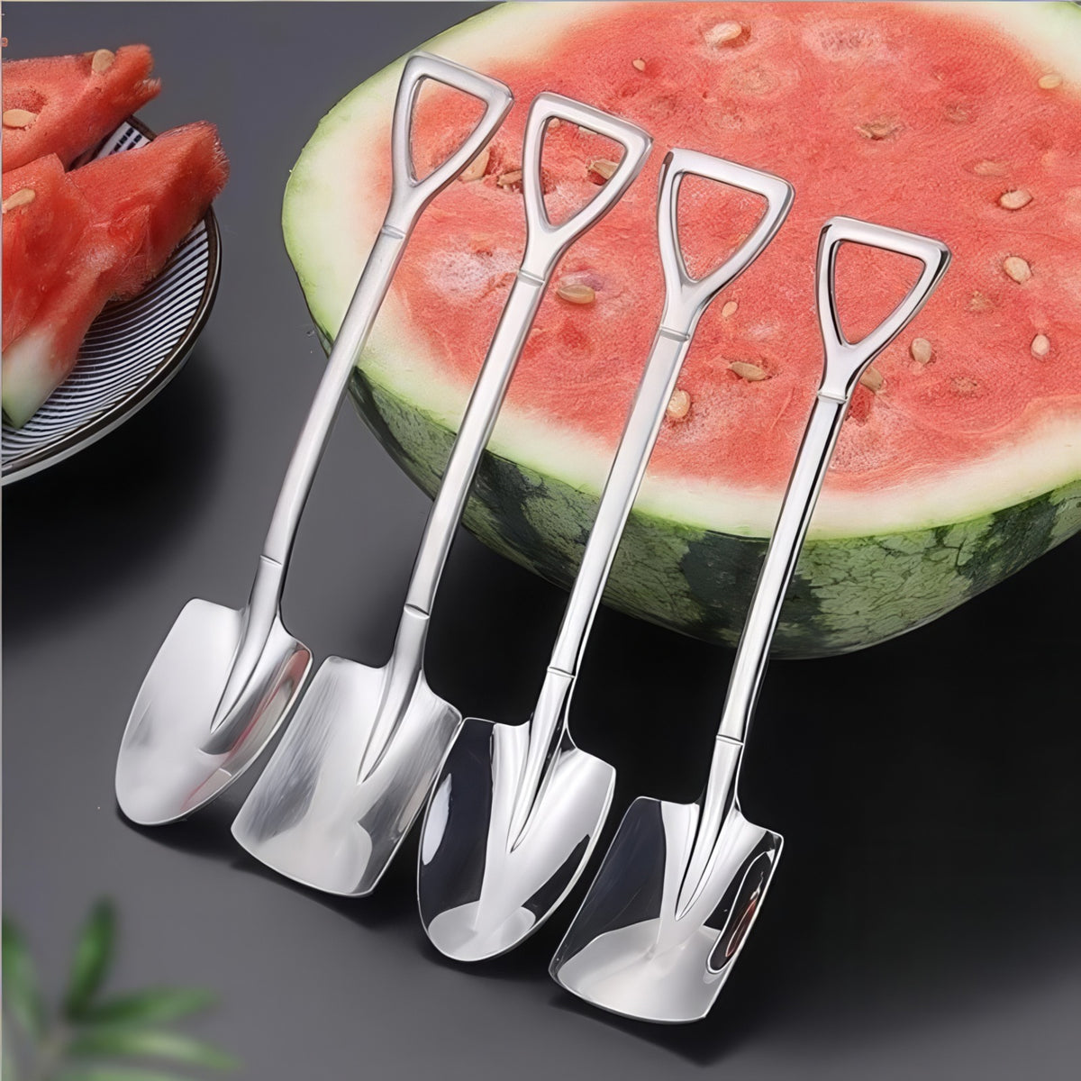 Shovel Dessert Spoon — Stainless Steel — 05-watermelon.jpg