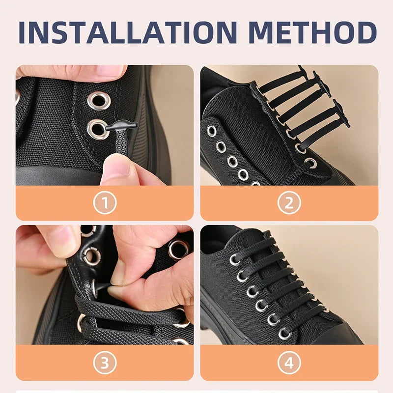 No-Tie Silicone Shoelaces — 1 White Pair + 1 Black Pair — 06-how-to-fit.jpg