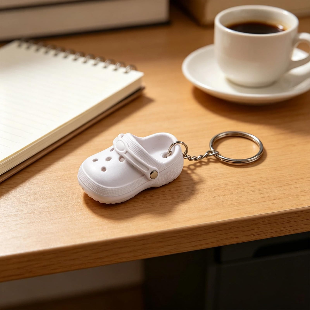 Mini Clog Keychain Pair — 06-white-on-desk.jpg