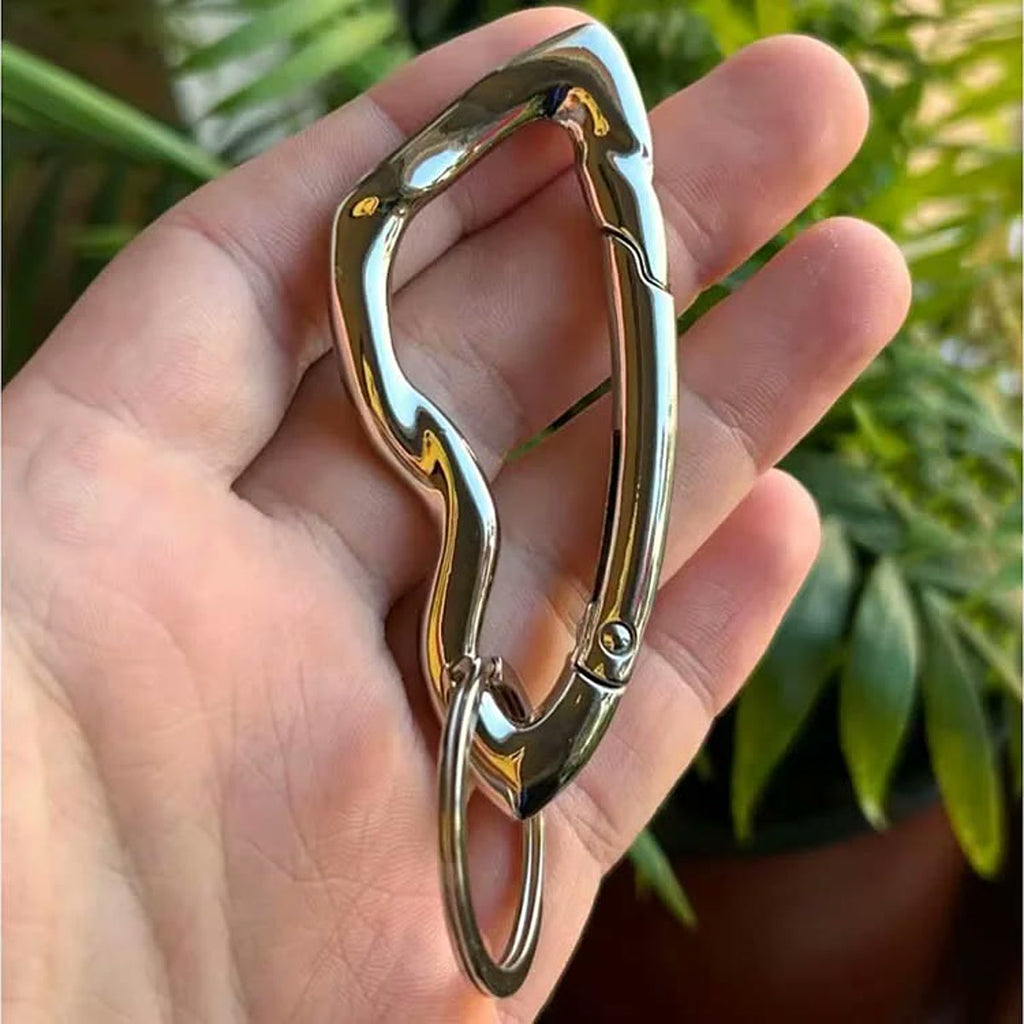 Y2K Star Carabiner Keychain — 4 Designs, Star & Wave — 17-wave-gold-hand.jpg