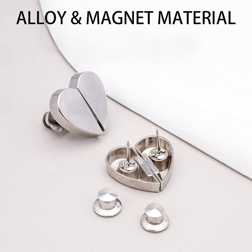 Heart Magnetic Curtain Clips — 4 Pairs (8 Pieces)