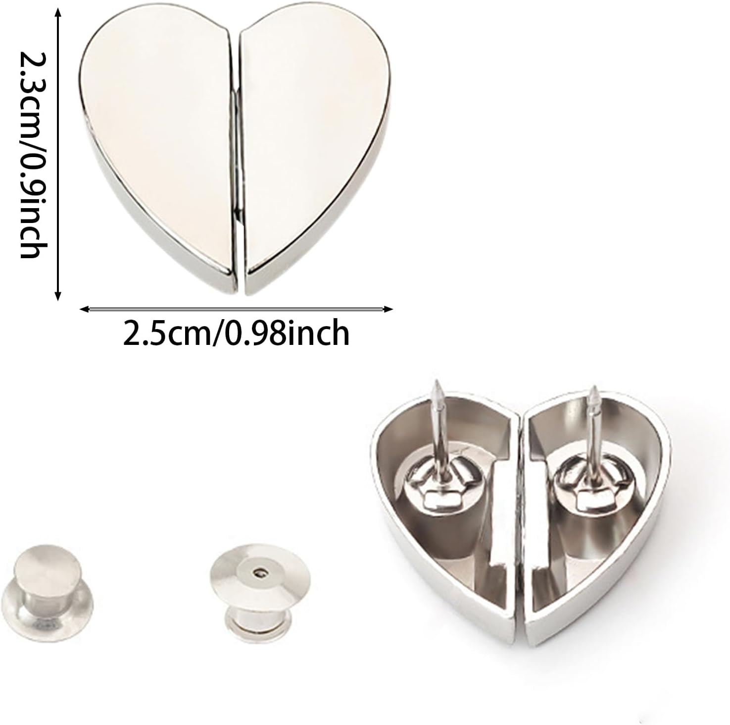 Heart Magnetic Curtain Clips — 4 Pairs (8 Pieces)