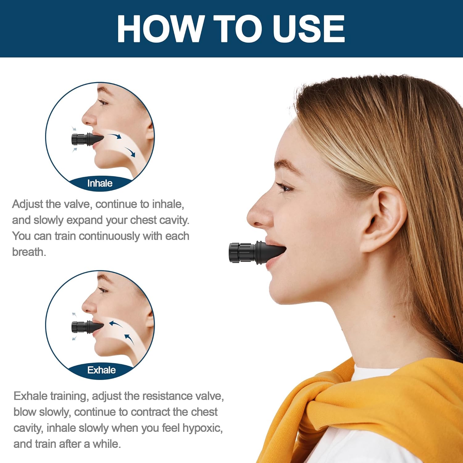 AirSmart Breathing Trainer – Adjustable Resistance Lung & Muscle Strength