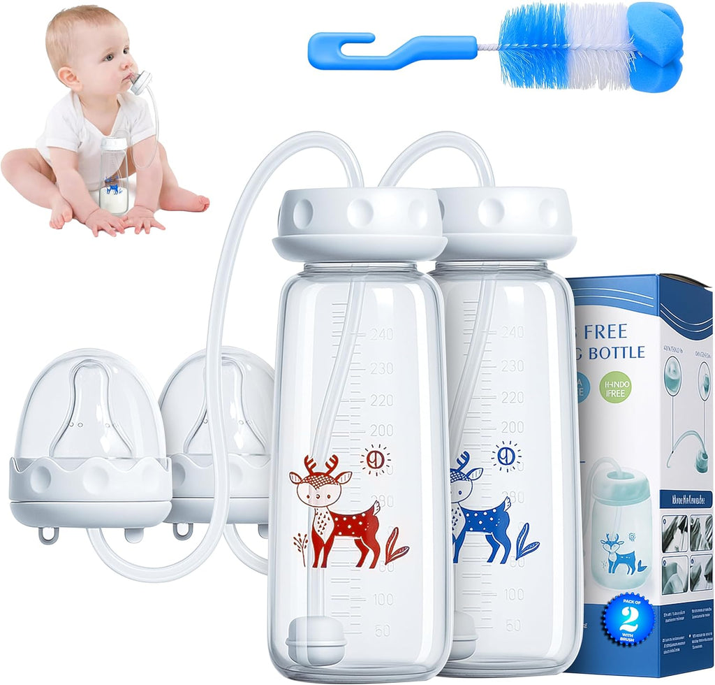 Hands-free anti-colic baby bottle