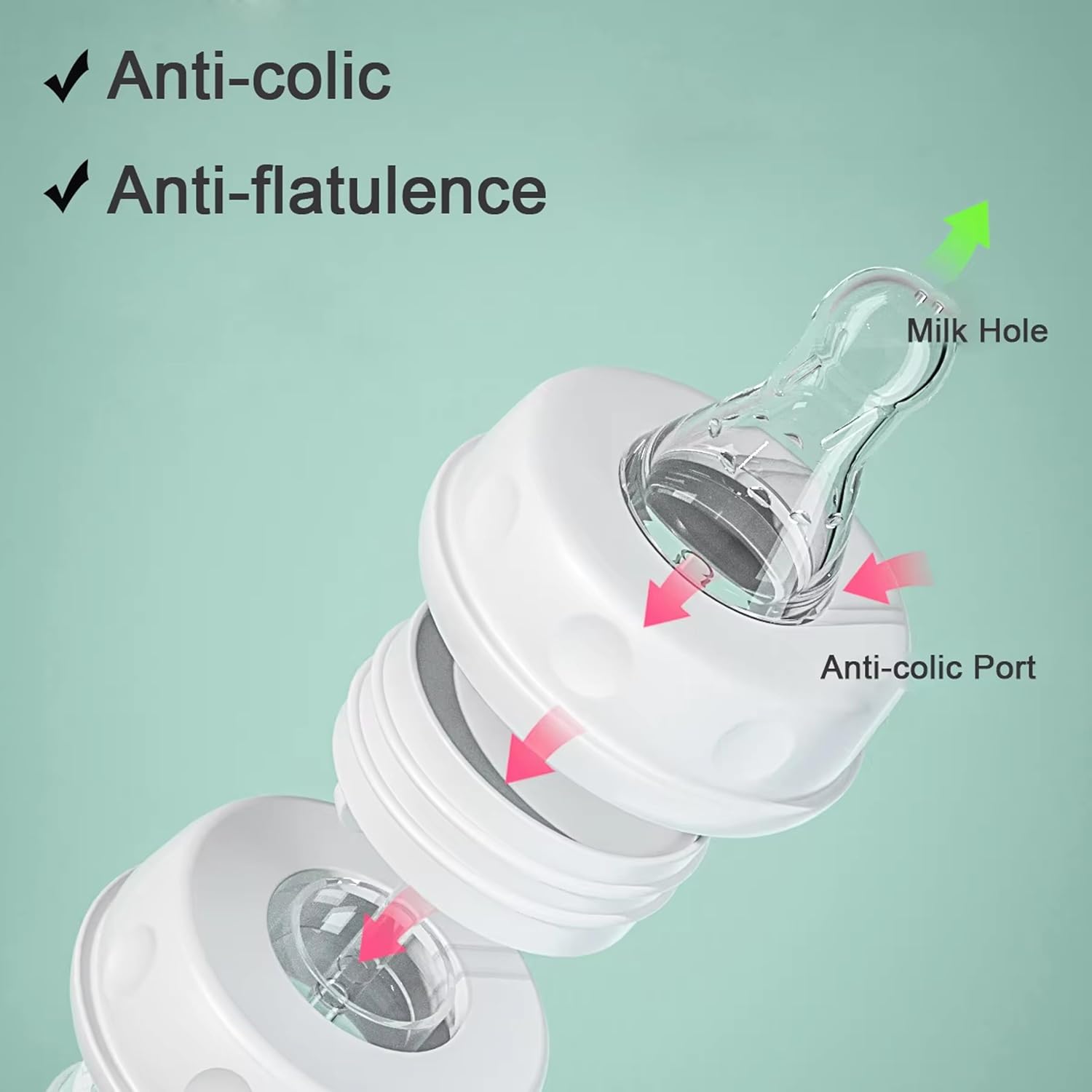 Hands-free anti-colic baby bottle