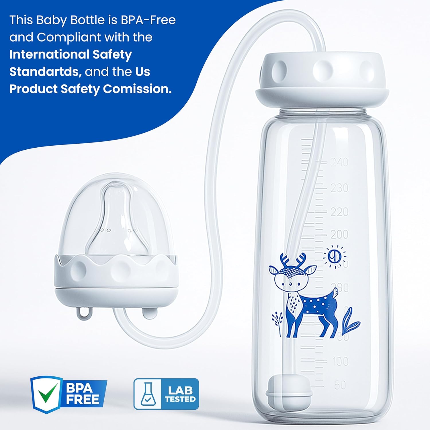 Hands-free anti-colic baby bottle