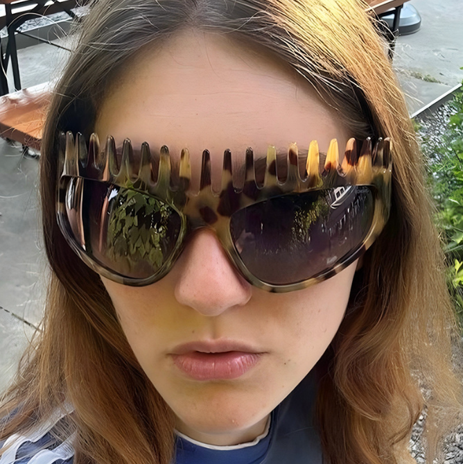Worn as sunglasses