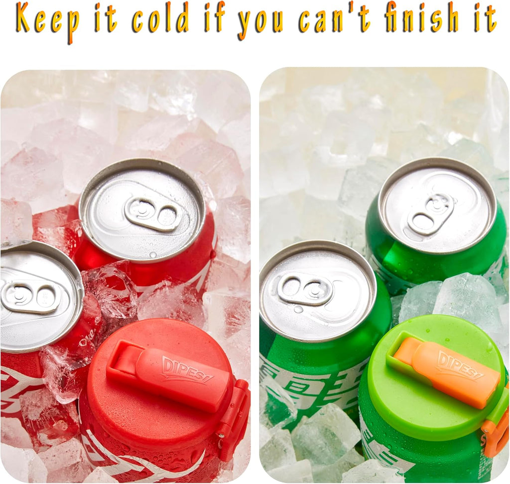 DIPESI Leak-Proof Soda Can Lids with Built-In Straw — 3 Piece Bundle