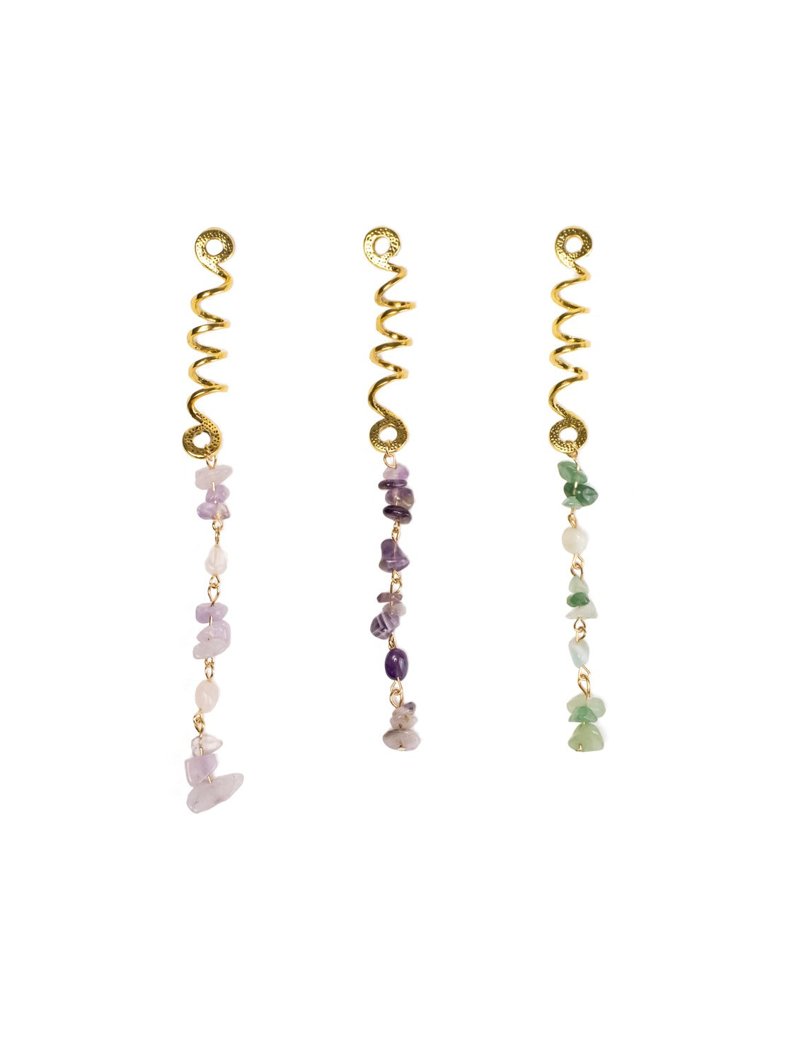 Gemstone Dreadlock Hair Cuffs