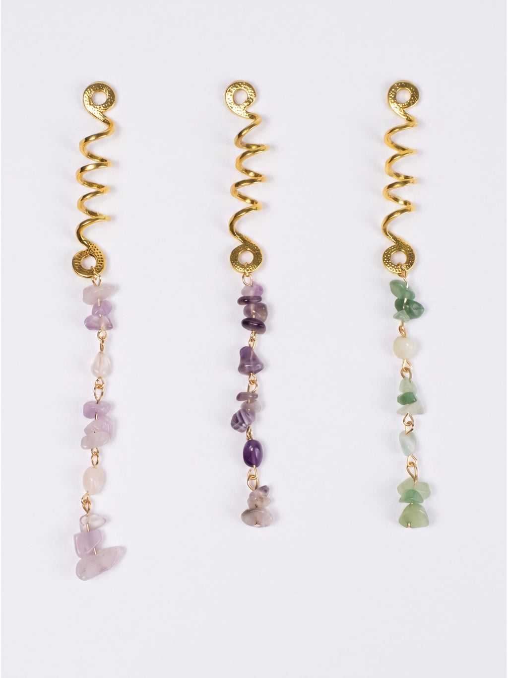 Gemstone Dreadlock Hair Cuffs