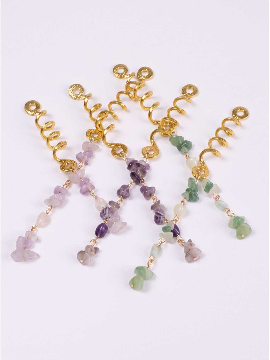 Gemstone Dreadlock Hair Cuffs