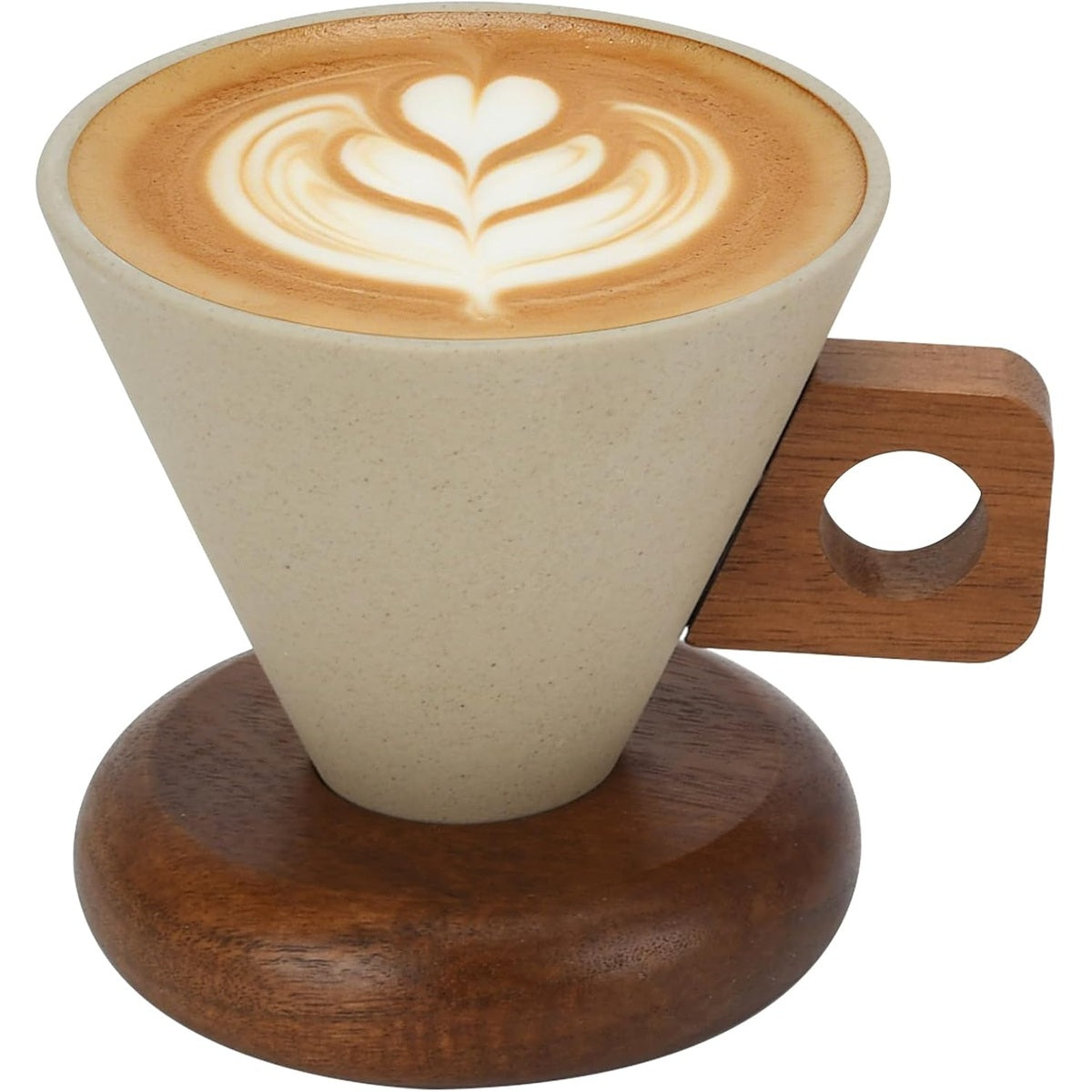 Wabi-Sabi Cone Coffee Cup Set | 2 Cups + 2 Wooden Bases