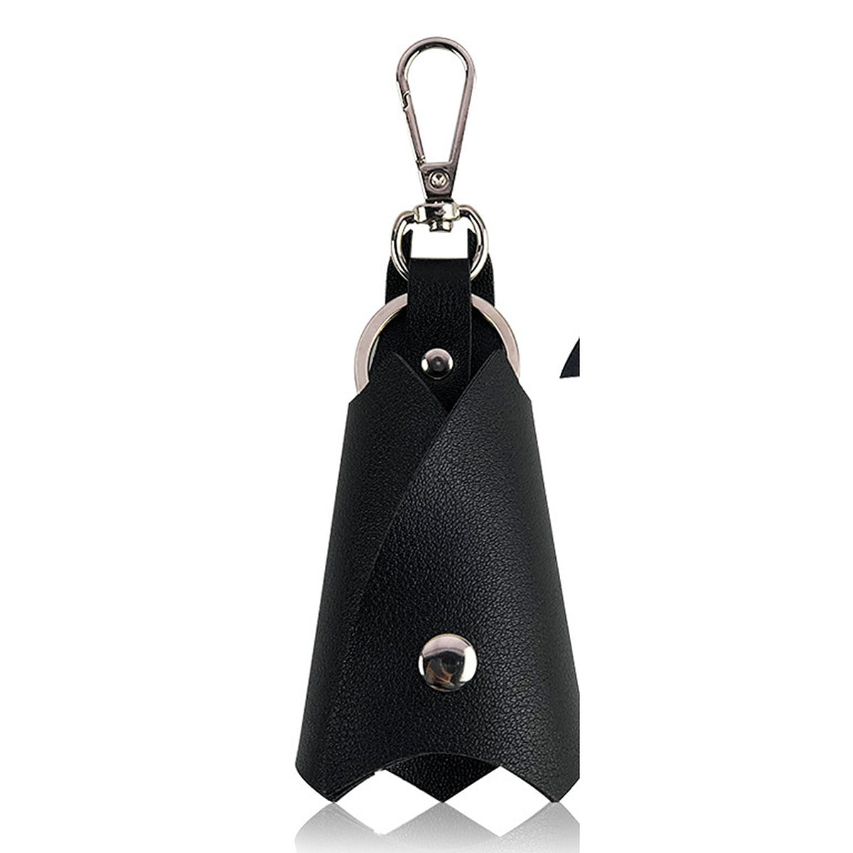 Leather Trench Coat Car Key Case — Black
