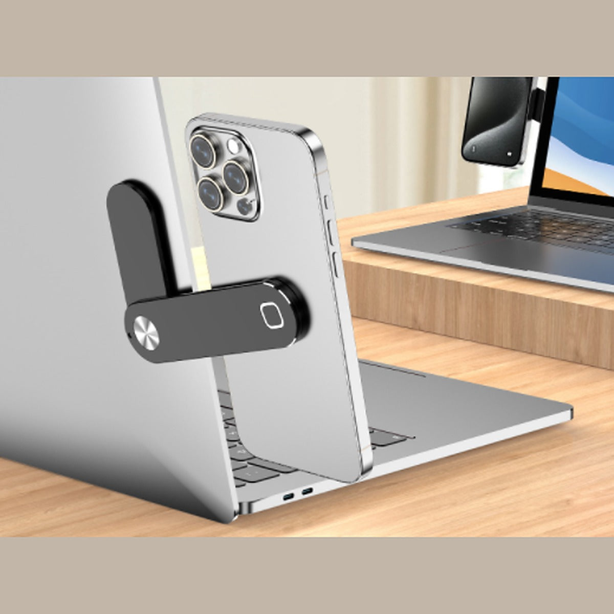 Magnetic Laptop Phone Holder — Side Mount Second Screen — sku-black.jpg