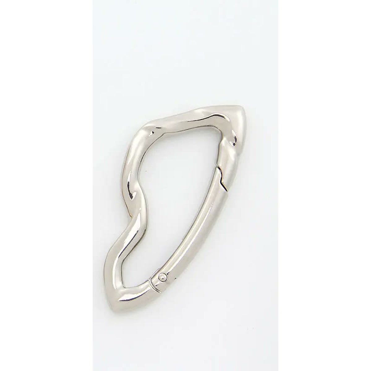 Y2K Carabiner Keychain — Star & Wave, 4 Finishes — Silver Wave