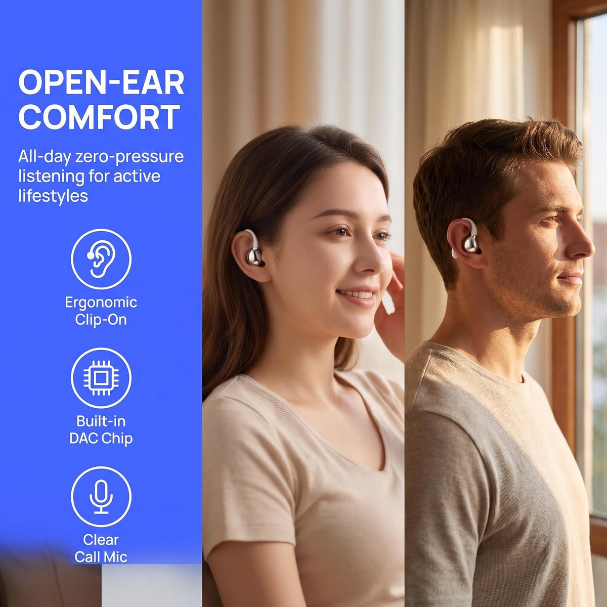 Wired Type-C Ear Clip Earphones · white_comfort_amzB0HKNB6WTK.jpg | White